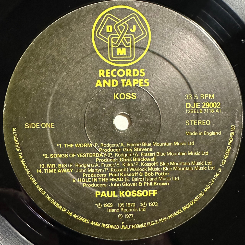 Paul Kossoff - Koss 2LP (Англия 1977г.)
