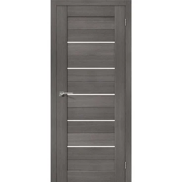 Межкомнатная дверь экошпон Порта-22 grey veralinga остеклённая