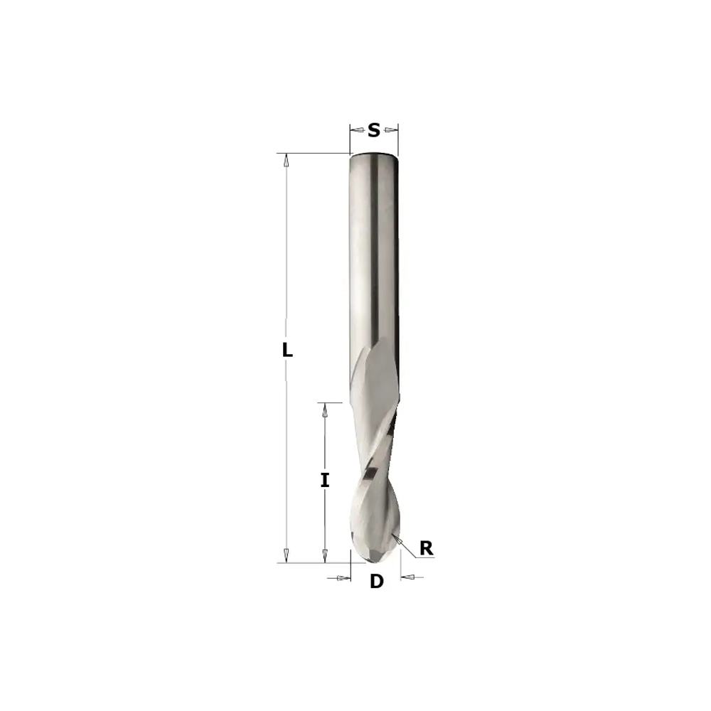 Фреза спиральная монолитная 6x27x70 Z=2 S=6 RH CMT 199.060.11