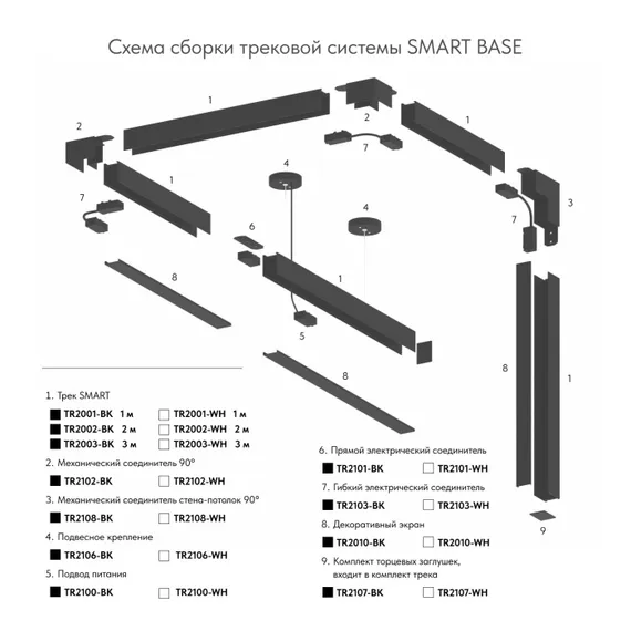 Питание боковое SMART BASE | СМАРТ БЭЙС TR2100-WH Denkirs