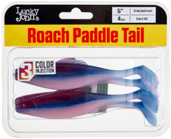 Виброхвосты съедобные LJ Pro Series ROACH PADDLE TAIL 5.0in (12,7 см), цв. G05, 4 шт.