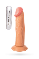 Реалистичный толстенький вибратор с рельефом Real Stick NUDE (7 режимов) (Цвет: телесный)