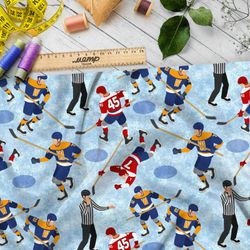 Ткань барби хоккеисты на льду