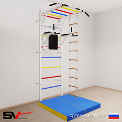 Шведская стенка Sv Sport 5424 (Турник рукоход/Брусья/Лестница/Мат 1м)