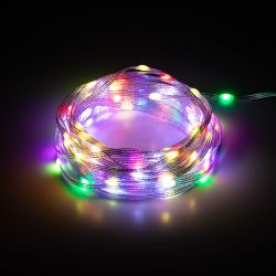 Светодиодная новогодняя гирлянда ЭРА ERASG -01 умная нить RGB 10 м управление через мобильное приложение | Гирлянды