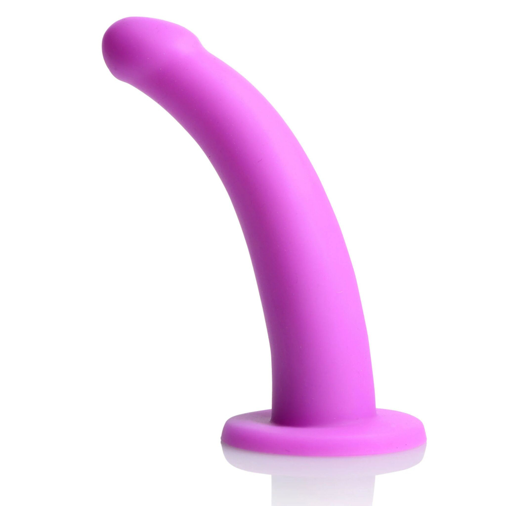 Лиловый поясной страпон Navigator Silicone G-Spot Dildo with Harness - 17,8 см. (Цвет: лиловый)