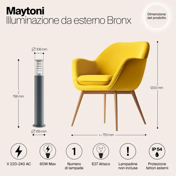 Наземный светильник Bronx O576FL-01GR1 Maytoni