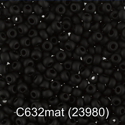 Бисер Чехия "GAMMA" круглый 3 10/0 2.3 мм C632 mat чёрный мат. ( 23980 )