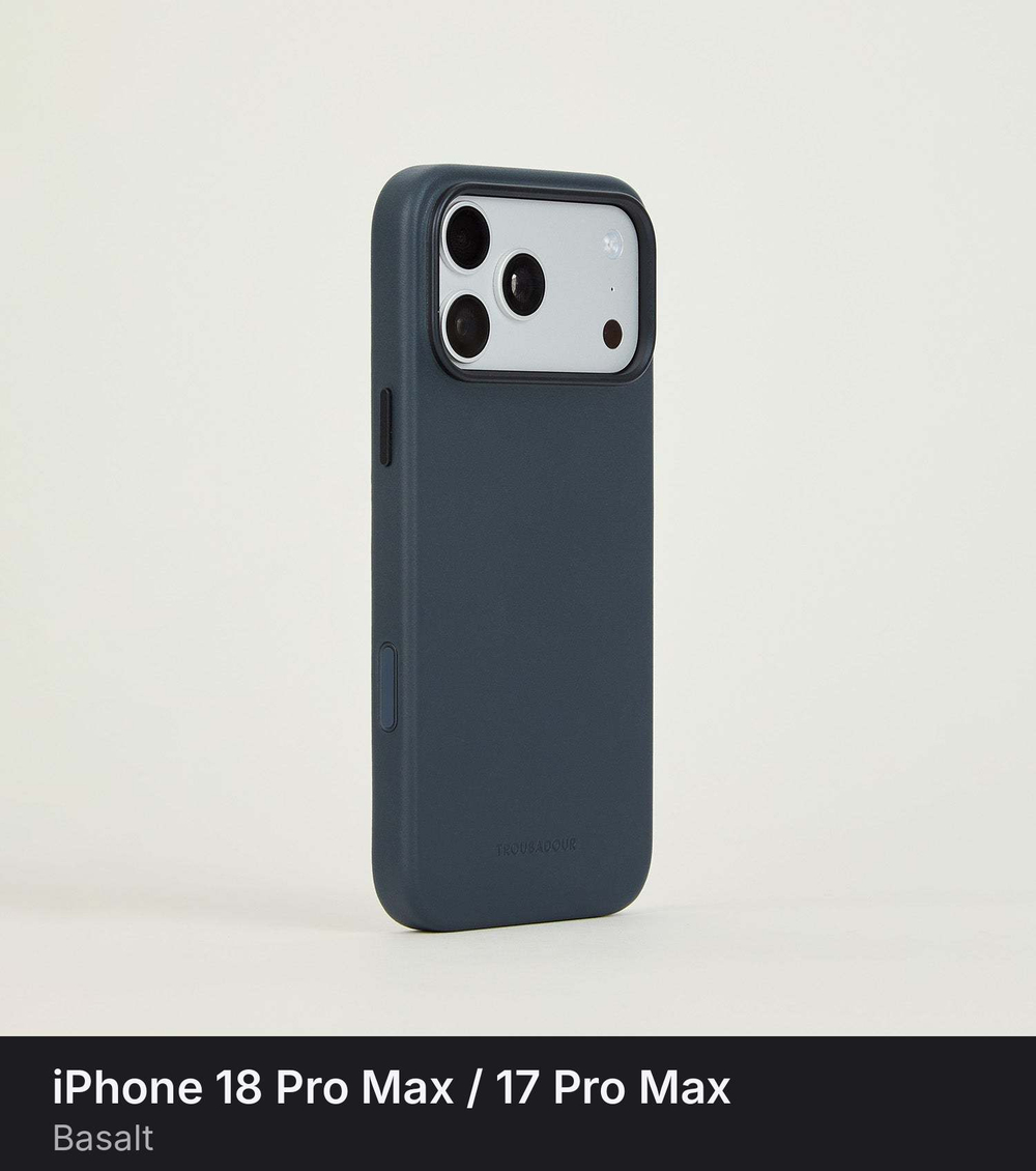 Чехол Mujjo Leather Case для iPhone 18 Pro Max / 17 Pro Max Basalt
