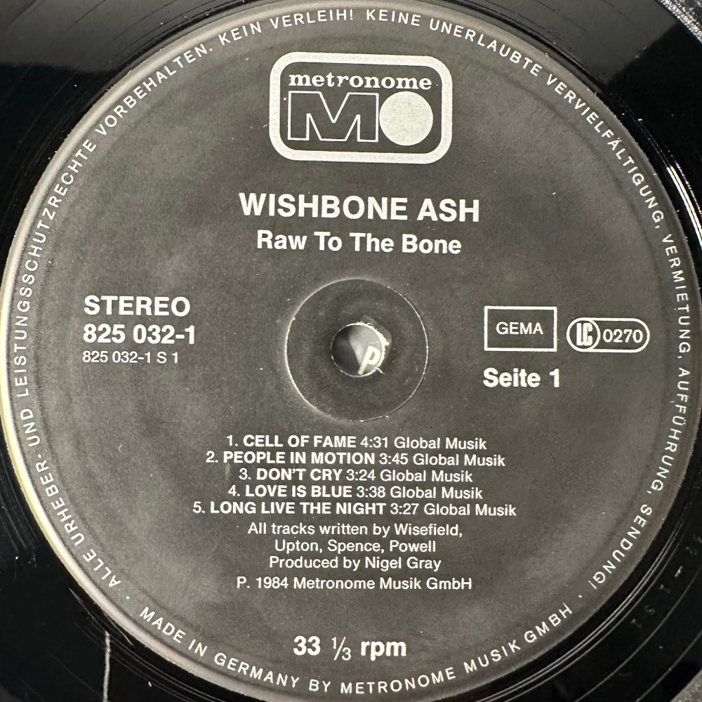 Wishbone Ash ‎– Raw To The Bone (Германия 1984г.)