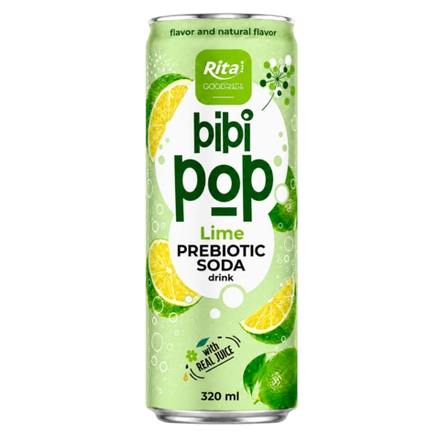 Напиток газированный с лаймовым соком и клетчаткой «BIBI POP»