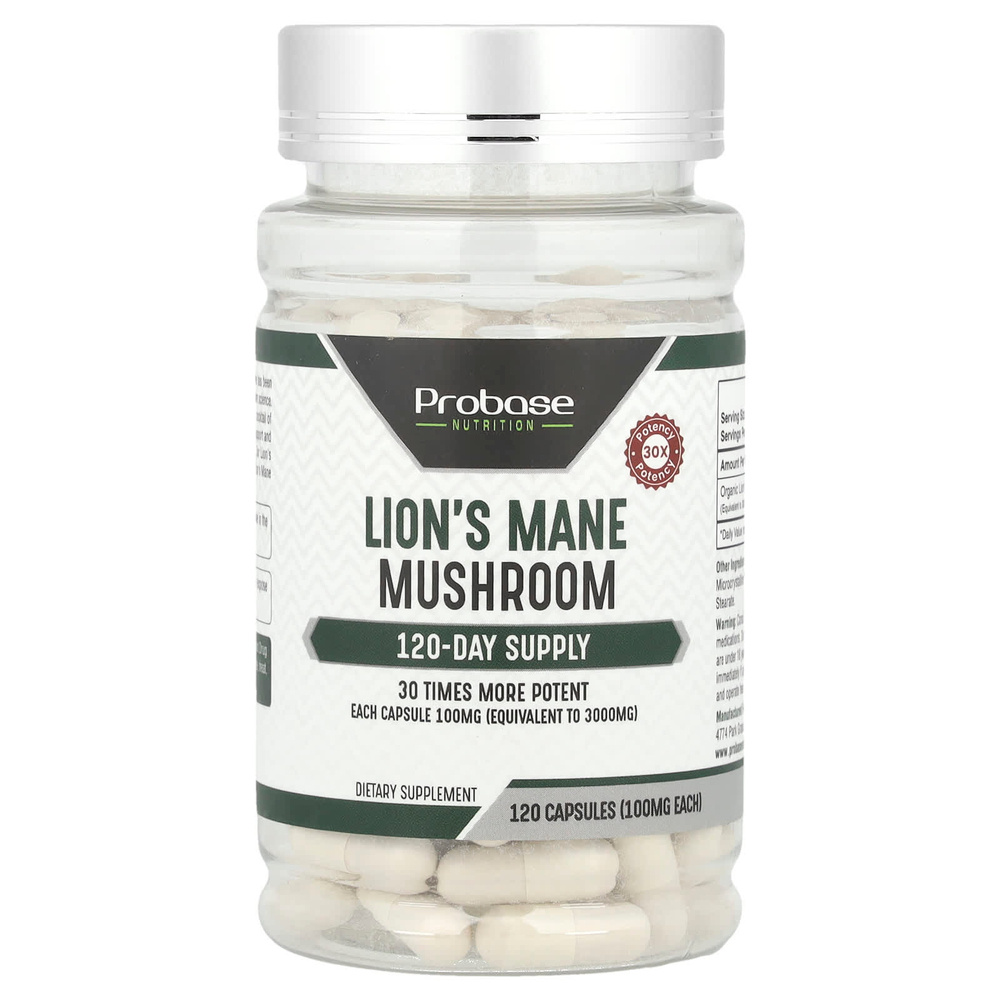 Probase Nutrition, Гриб львиная грива, 100 мг, 120 капсул