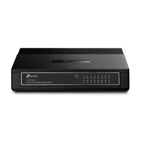 TP-Link 16-портовый 10/100 Мбит/с коммутатор, 16 портов RJ45 10/100 Мбит/с, 1U 13-дюймовы Коммутатор