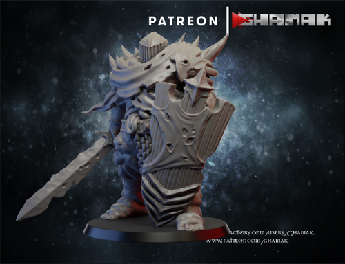 Grand Alliance Chaos Maggotkin of Nurgle Воитель Нургла с мечом и щитом миниатюра для dnd, днд, pathfinder, фентези, Настольная игра, НРИ, Варгейм, РПГ
