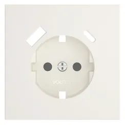 Накладка для розетки с заземлением и защитными шторками, с USB A+C Voltum S70 Хлопок VLS001013