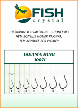 Крючок рыболовный Fish Crystal ISEAMA-RING 10071 с бородкой и ушком №3 (5 упаковок)