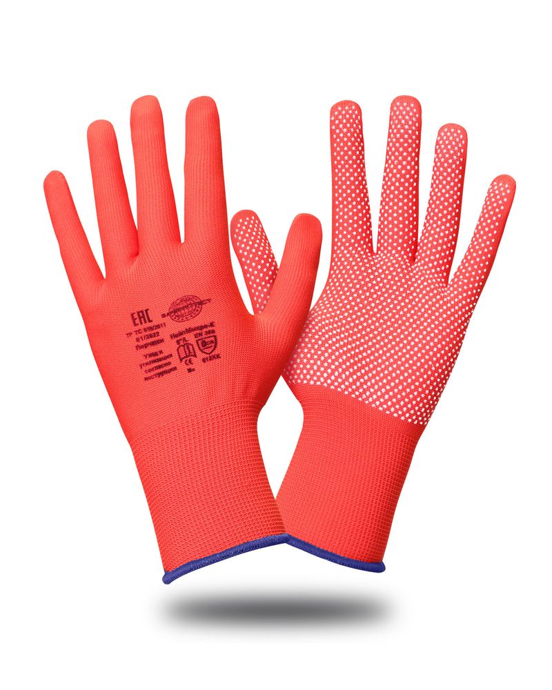 Перчатки Safeprotect НейпМикро-К (нейлон+ПВХ-микроточка, красный) Перчатки Safeprotect НейпМикро-К (нейлон+ПВХ-микроточка, красный)