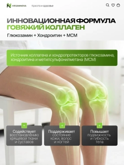 Коллаген говяжий с глюкозамином, хондроитином и МСМ (200 гр)