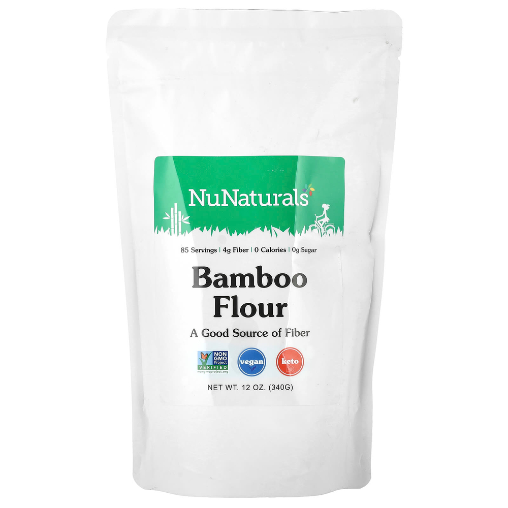 NuNaturals, Бамбуковая мука, 340 г (12 унций)