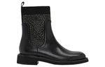 Staccato Fabric Ankle Boots 3.5cm Women"s Starry Black