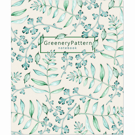 Тетрадь общая 96 листов на скрепке "Greenery Patterns"