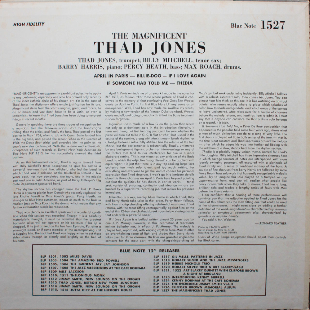 Thad Jones The Magnificent Thad Jones (LP)