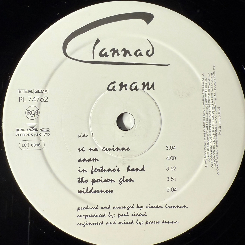 Clannad ‎– Anam (Голландия 1990г.)