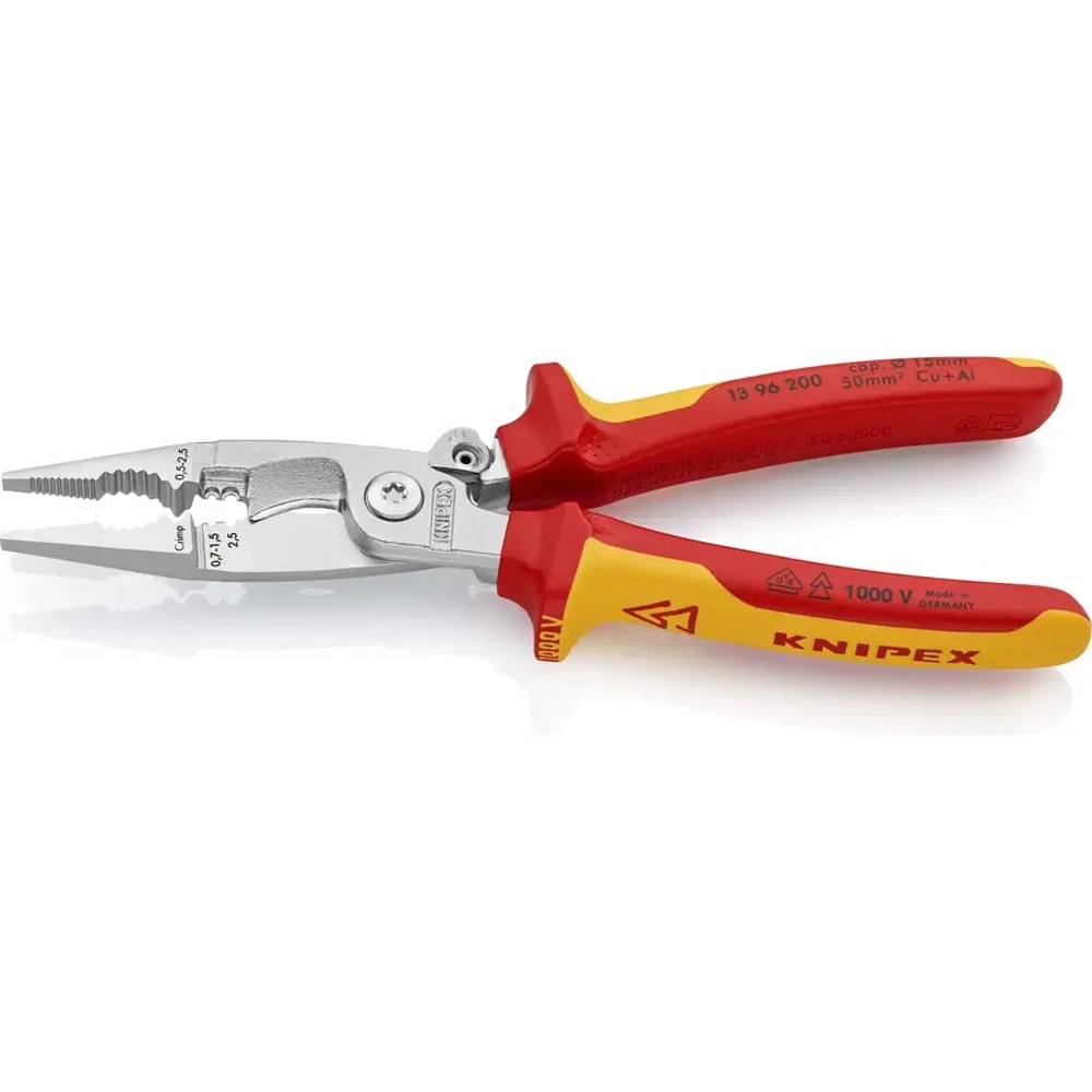 Электромонтажные клещи хромированные 200 мм Knipex 13 96 200 SB