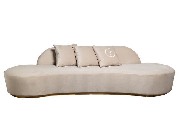Диван треxместный 75x112x290см Garda Decor Lea велюровый кремовый
