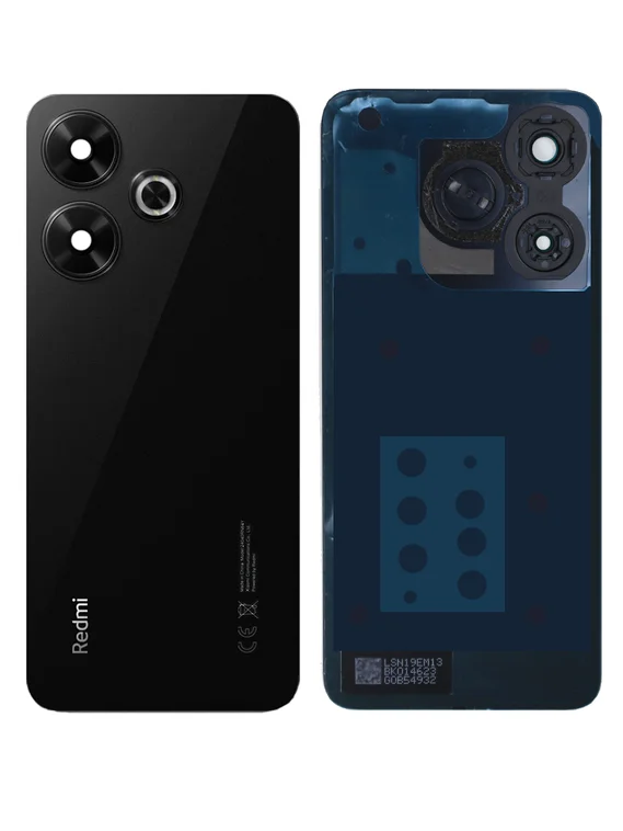 Задняя крышка для Xiaomi Redmi 13 4G Черная (Midnight black) со стеклом камеры