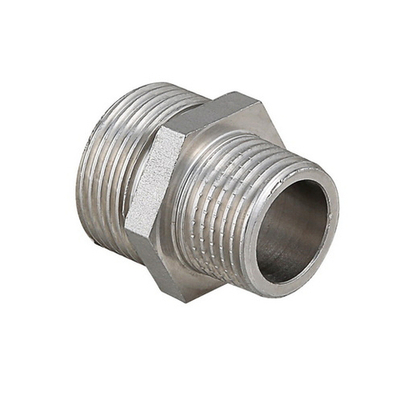Ниппель латунный резьбовой переходной STOUT - 1" x 1/2" (никелированный)
