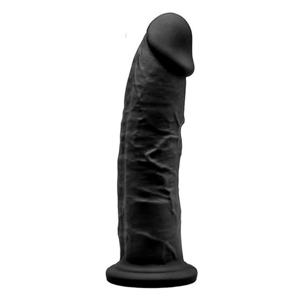 Черный фаллоимитатор 19,2см на присоске SilexD Premium Silicone Dildo Model 2