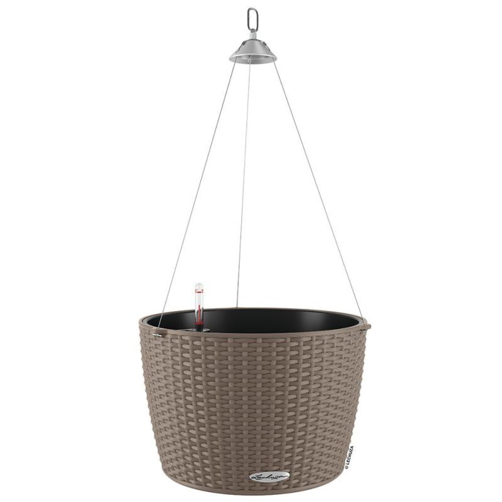 Кашпо Lechuza "Nido Cottage Complete sand brown" (пластик), D35xH23 см