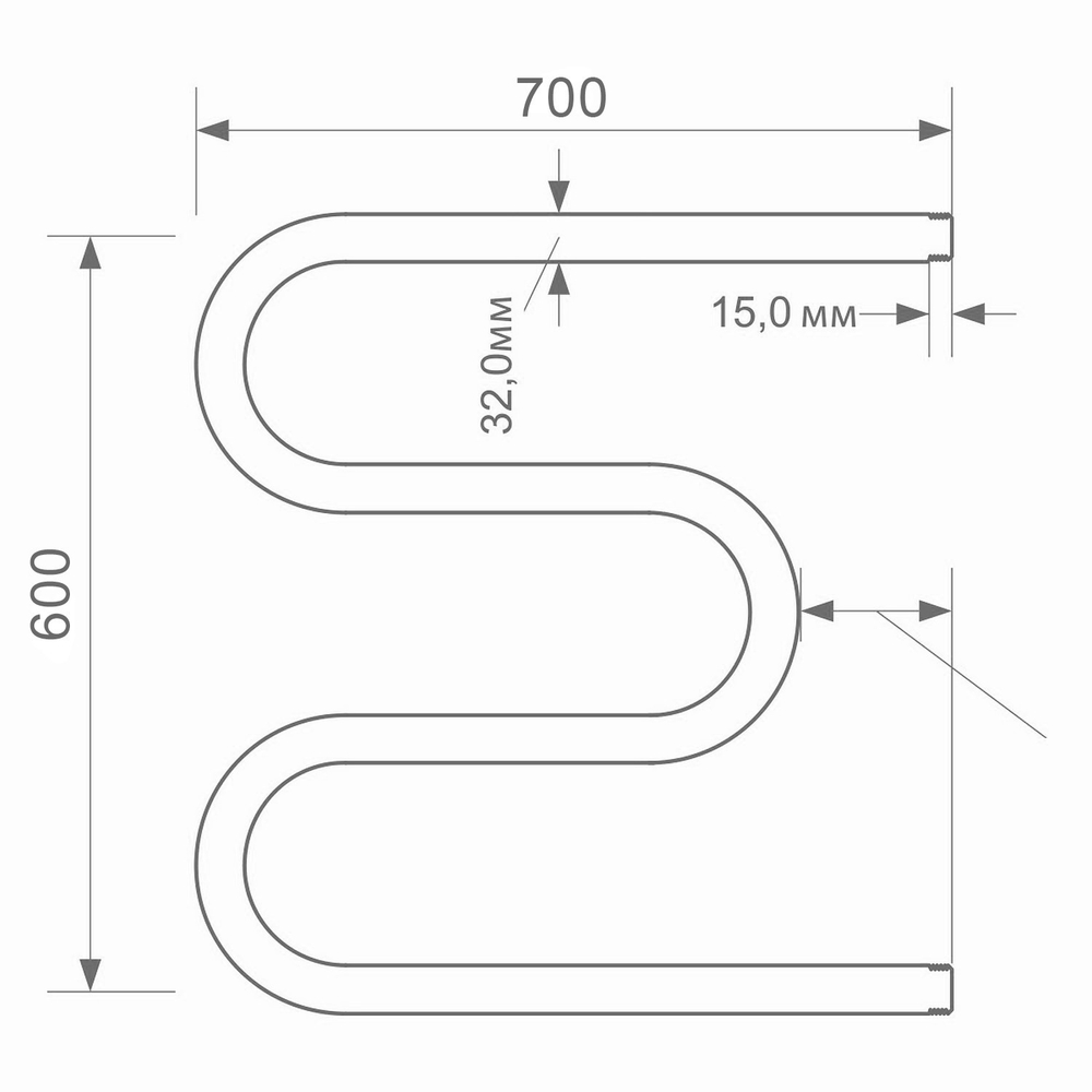 Полотенцесушитель MIXLINE СВОБОДА M/симпл м 60х70 1''