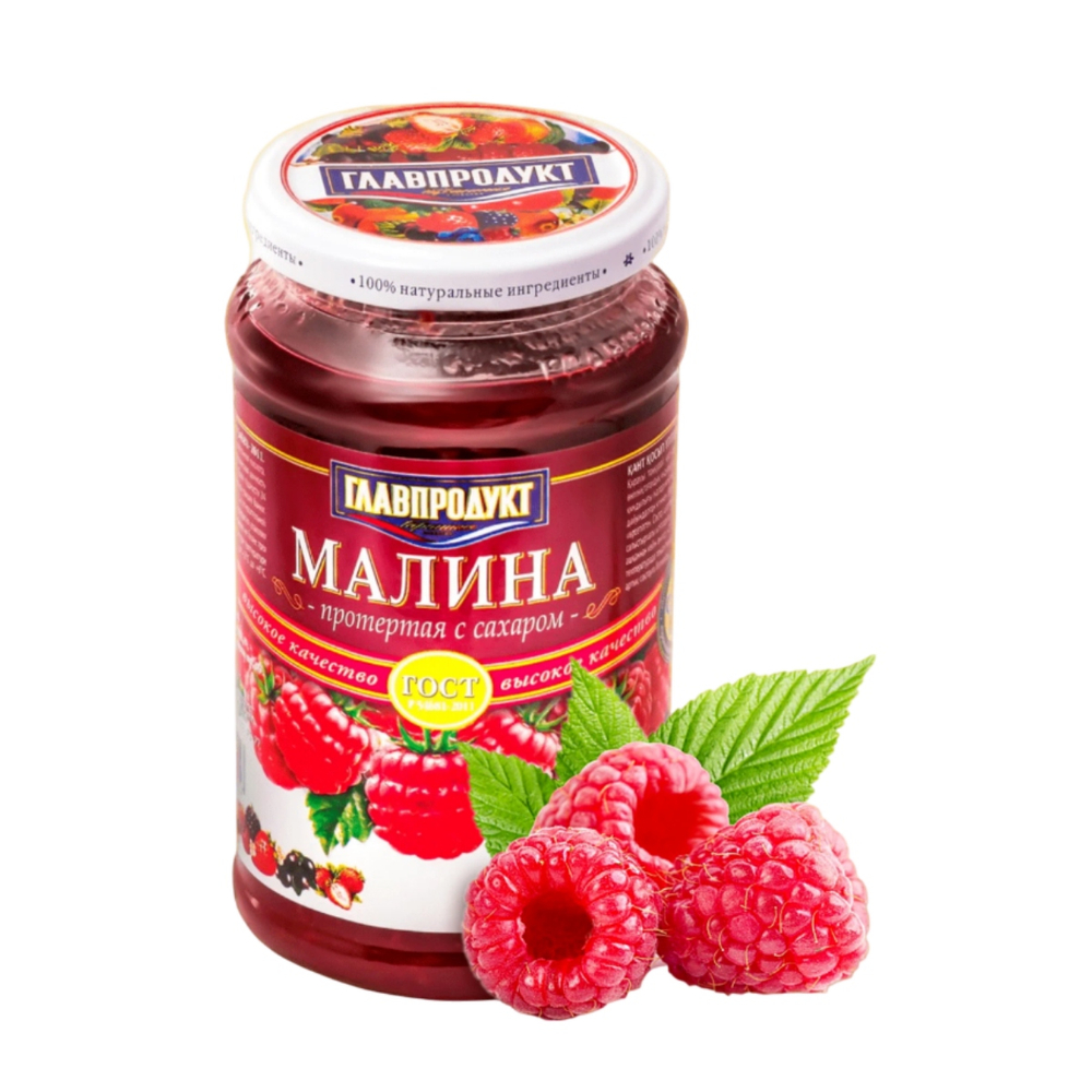 Варенье "Малина" Главпродукт ст/б 550 гр. 1/12