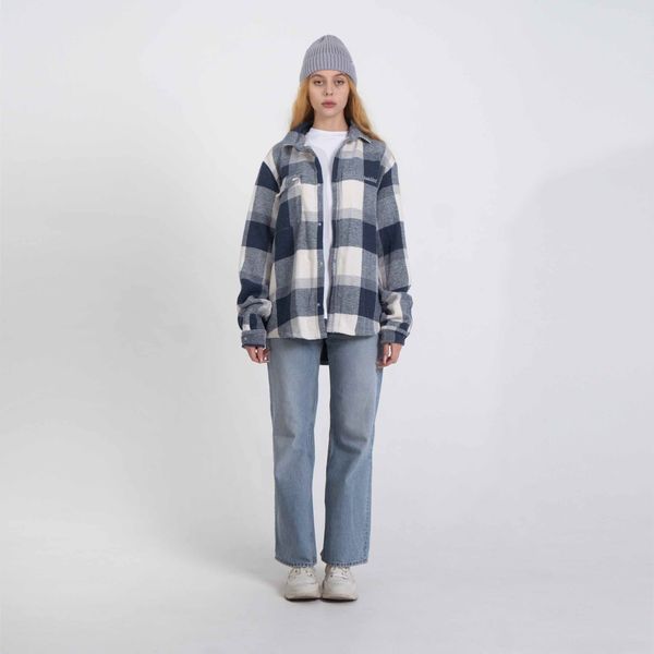 Рубашка Basic Logo Plaid Blue & White Синяя - фото 5
