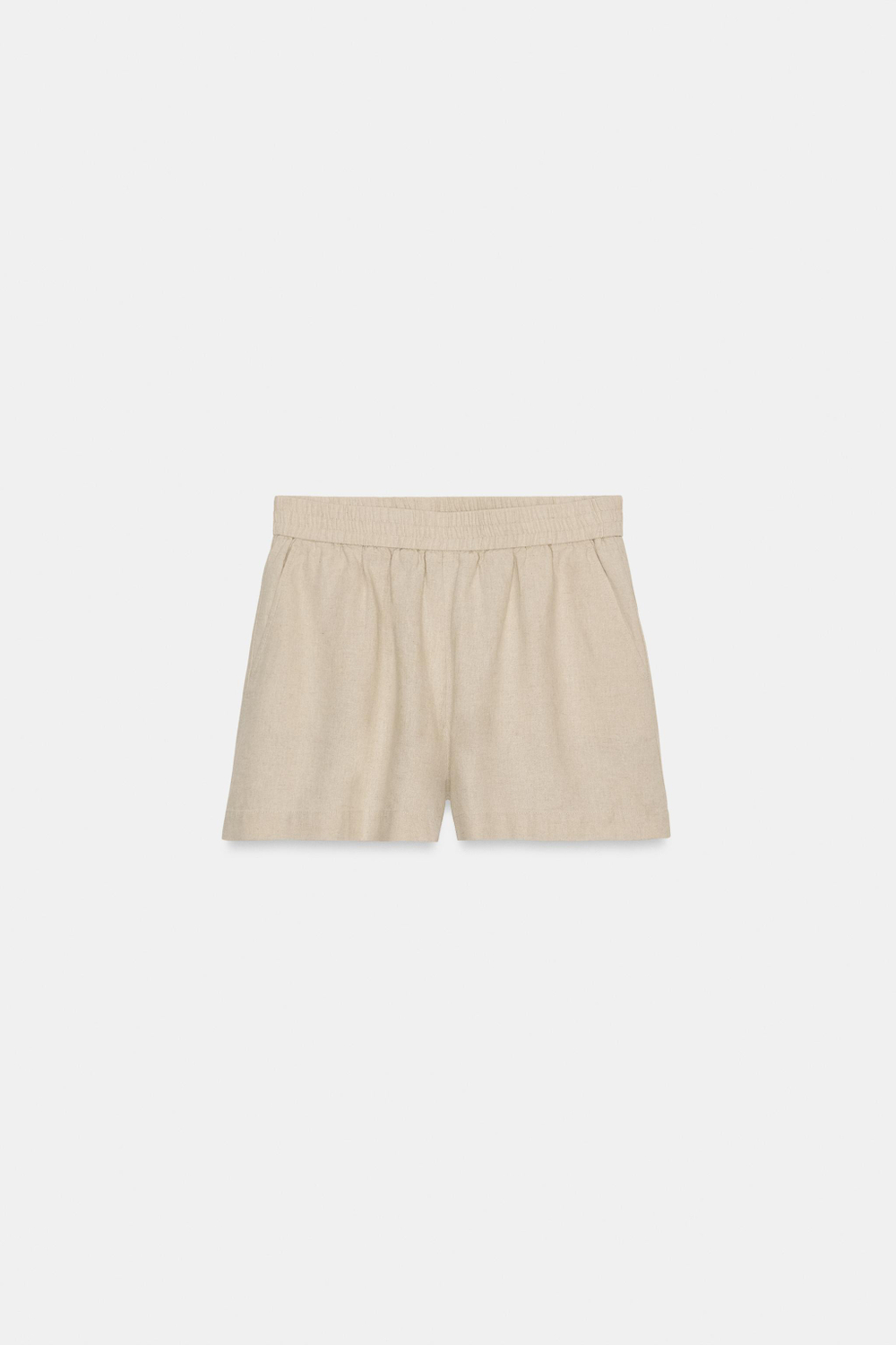 БЕРМУДЫ ИЗ СМЕСОВОГО ЛЬНА С ЭЛАСТИЧНЫМ ПОЯСОМ — ZARA