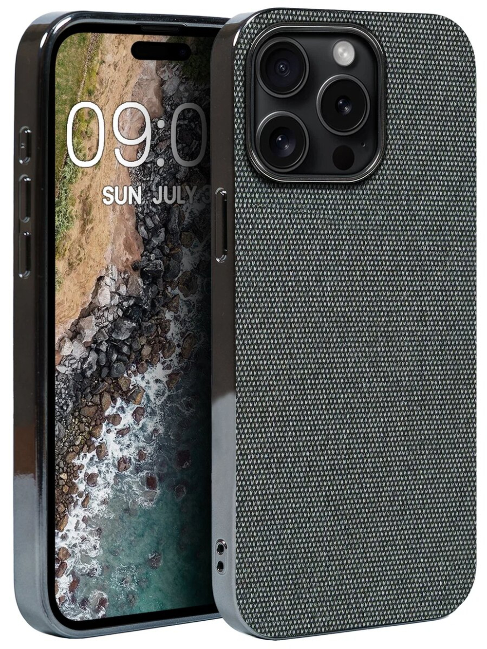 Дизайнерский чехол для IPHONE 15 PRO MAX с мягкой тканевой поверхностью