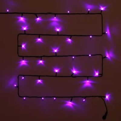 Гирлянда для улицы 15м 180 ламп LED чёрный провод, 8 реж, IP-54, Фиолетовый (возможность соединения)