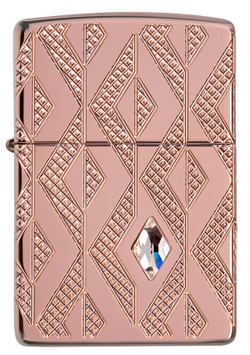 Зажигалка Zippo Armor Geometric Diamond Pattern Design, латунь/стальрозовое золото,38x13x57мм