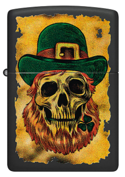 Зажигалка ZIPPO Lucky Map с покрытием Black Matte, латунь/сталь, черная, 38x13x57 мм, шт