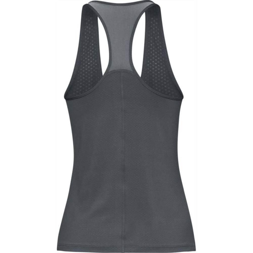 Женский топ теннисный Under Armour HeatGear Armour Racer Tank - pitch gray light heather/metallic silver