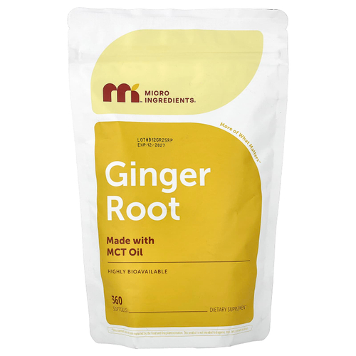 Micro Ingredients, корень имбиря, 360 капсул (150 мг в 1 капсуле)