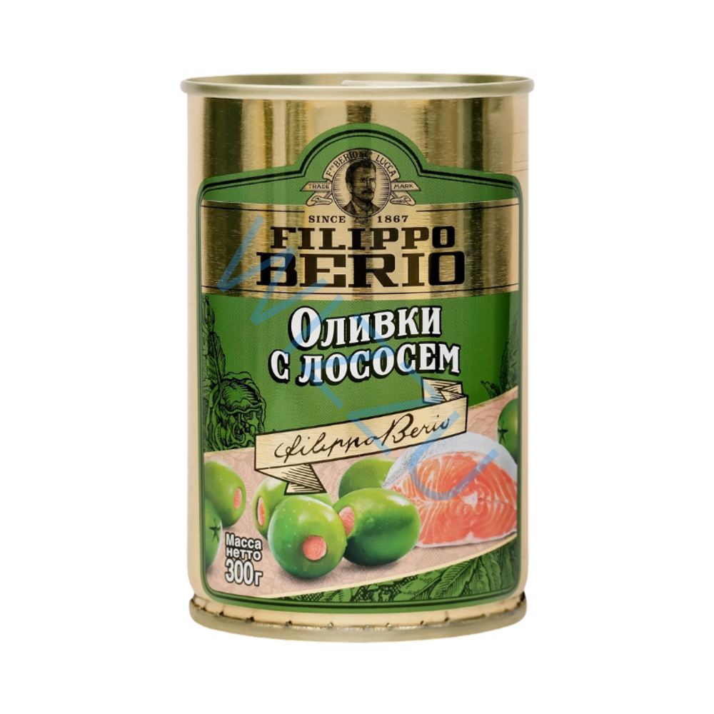 Оливки с лососем, 300 Г, FILIPPO BERIO
