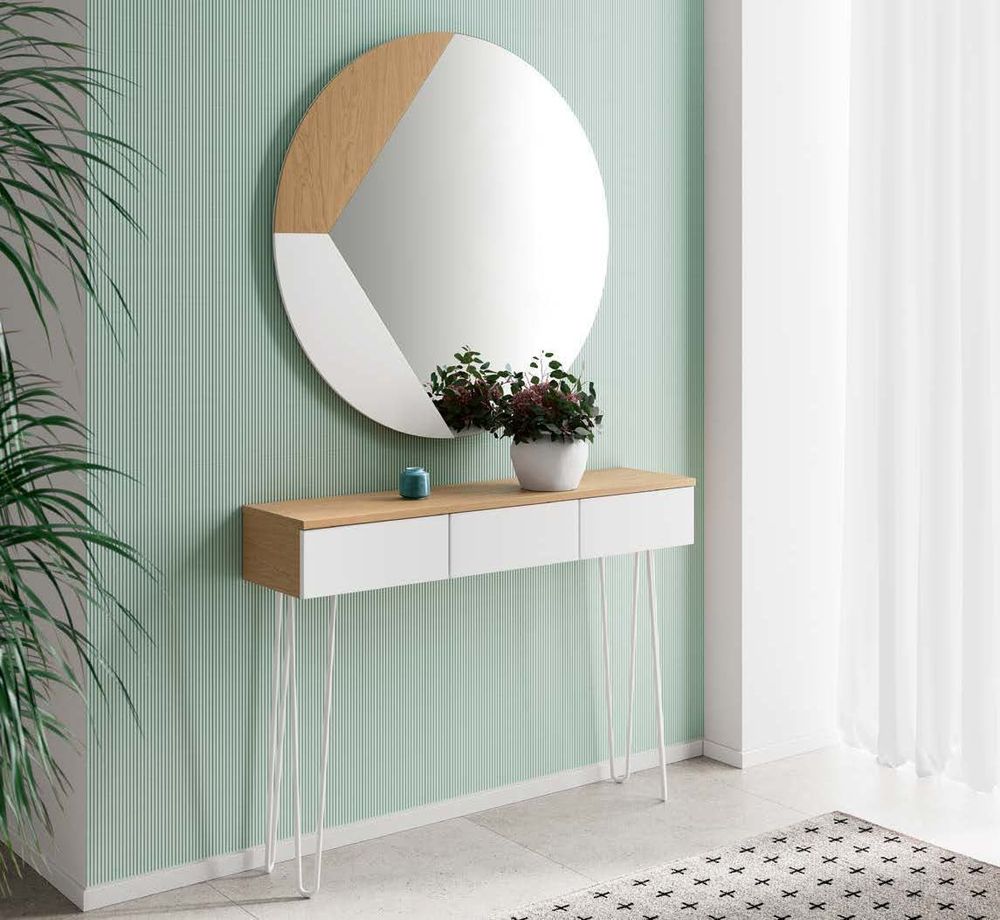 Консоль Kendra 4006 Roble Nature/Blanco Mate Disemobel Консоль Kendra 4006 Roble Nature/Blanco Mate Disemobel