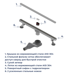 Душевой трап RGW SDR-51S (600)