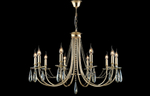 Подвесная люстра Crystal Lux VICTORIA SP10 GOLD/AMBER