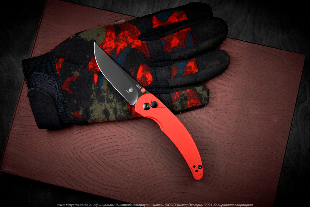 Складной нож Kizer Chili Pepper сталь 154CM Черное Покрытие рукоять G10