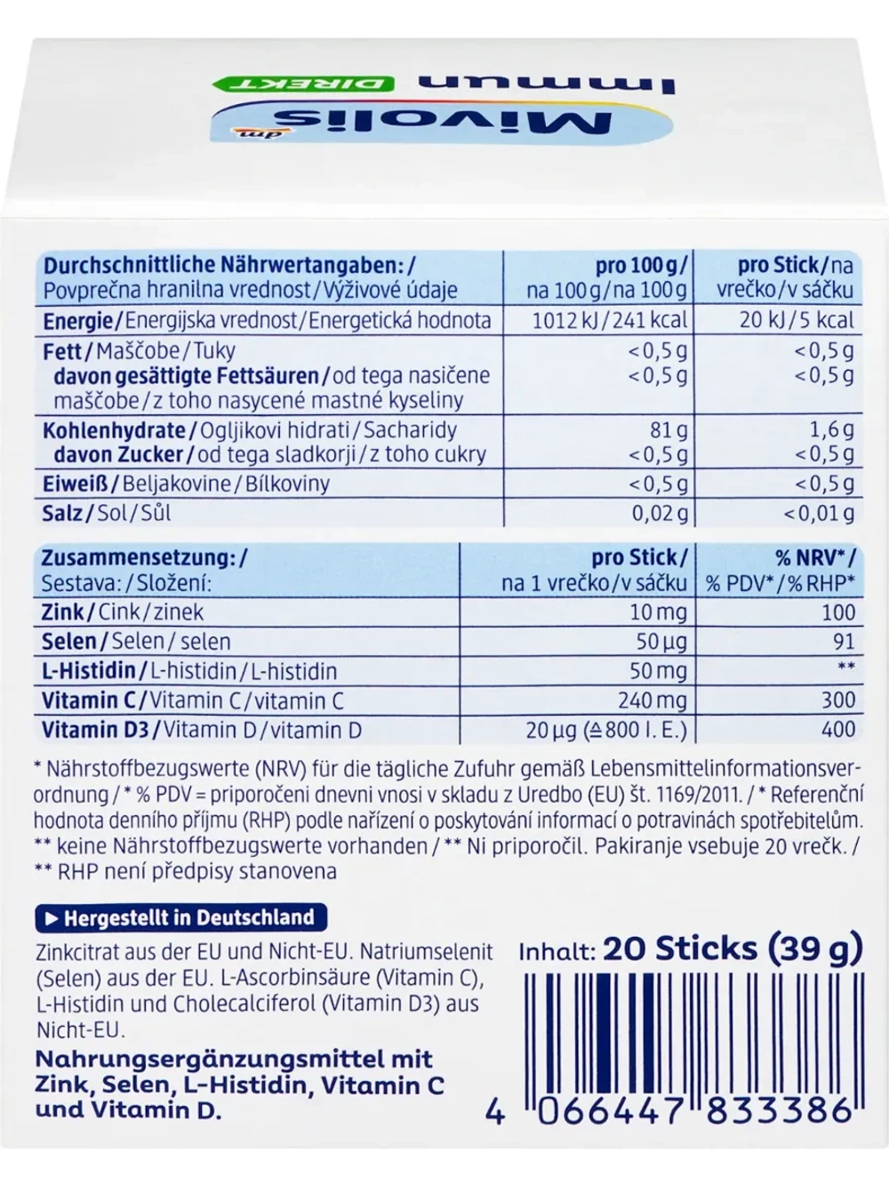 Mivolis Immun Direct комплекс для поддержки иммунитета, 20 шт. (саше)