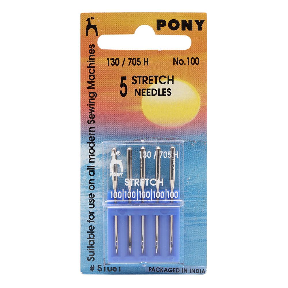 Иглы для швейных машин для стрейча 130/705 H-S, №100, 5 игл Pony, 51081